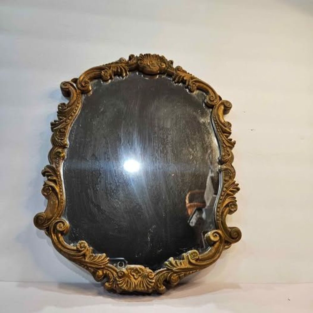 Vintage Ornate Gold Oval Wall Mirror